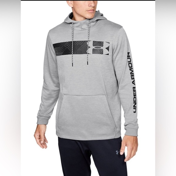 EUC UNDER ARMOUR - MENS AF PO BAR LOGO GRAPHIC FLEECE TOP - Picture 1 of 4